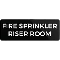 Fire Sprinkler Riser Room Sign, Durable ABS Plastic with Full Adhesive Backing, Sign for Door or Wall, 2x6"