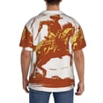 thumbnail image 3 of Fotbe Vintage Cowboy On A Bronco Horse Camisa Estampada de Manga Corta para Hombre, Casual de Verano, Estilo Playero, Sin Arrugas-Small, 3 of 5