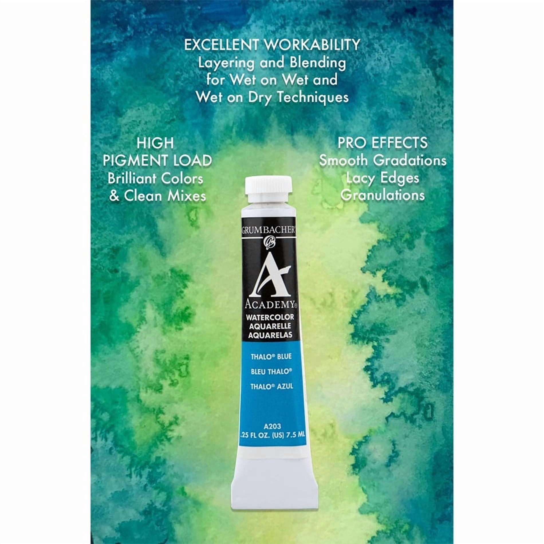 Grumbacher Academy Watercolor, 7.5ml Tube, Indian Yellow