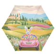 thumbnail image 6 of Easter Rabbit Driving on Beautiful Lane All Weather Umbrella Triple Folding Parasol 6 Ribs UV Protection Portable, 6 of 8