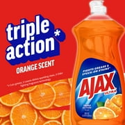 Ajax Ultra Liquid Dish Soap Orange Scent, Triple Action, 28 oz Bottle, 2 Pack