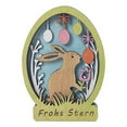 thumbnail image 2 of Harpily Desktop Decor Easter Bunny Wooden Table Sign Table Centerpiece Wooden Hen Statue Wooden Rooster Craft Easter Decoration Wooden Chicken Tabletop Centerpiece Animal Wooden Dining Table, 2 of 4