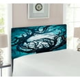 thumbnail image 2 of Mystic Headboard, Big Tree Thorns Branch in Spooky Night Fantasy Halloween Illustration Print, Upholstered Decorative Metal Bed Headboard with Memory Foam, Twin Size, Teal White, by Ambesonne, 2 of 4