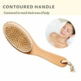 thumbnail image 2 of Pig Bristle Brush Massage And Bath Scrubbing Brush Handheld Natural Boar Hair Body Brush With Shaped Wooden Handle Beige 26X6CM, 2 of 9