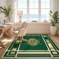 thumbnail image 3 of Design&I 4'x6' Washable Area Rug Flatweave Daily Traffic Ready Shaped Beast Retro Athletic Varsity Border Panel Footboard Football for Dorm Room, Living Apartment, 3 of 7