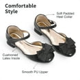 thumbnail image 2 of BURUDANI Girls’ Closed Toe Dress Shoes Low Heel Ankle Strap Bow Ballet Princess Sandals for Wedding Party, 2 of 5