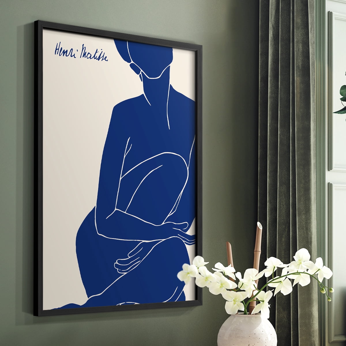 Matisse DI Framed Print in Black Solid Wood Framed Print No Nail Hanging