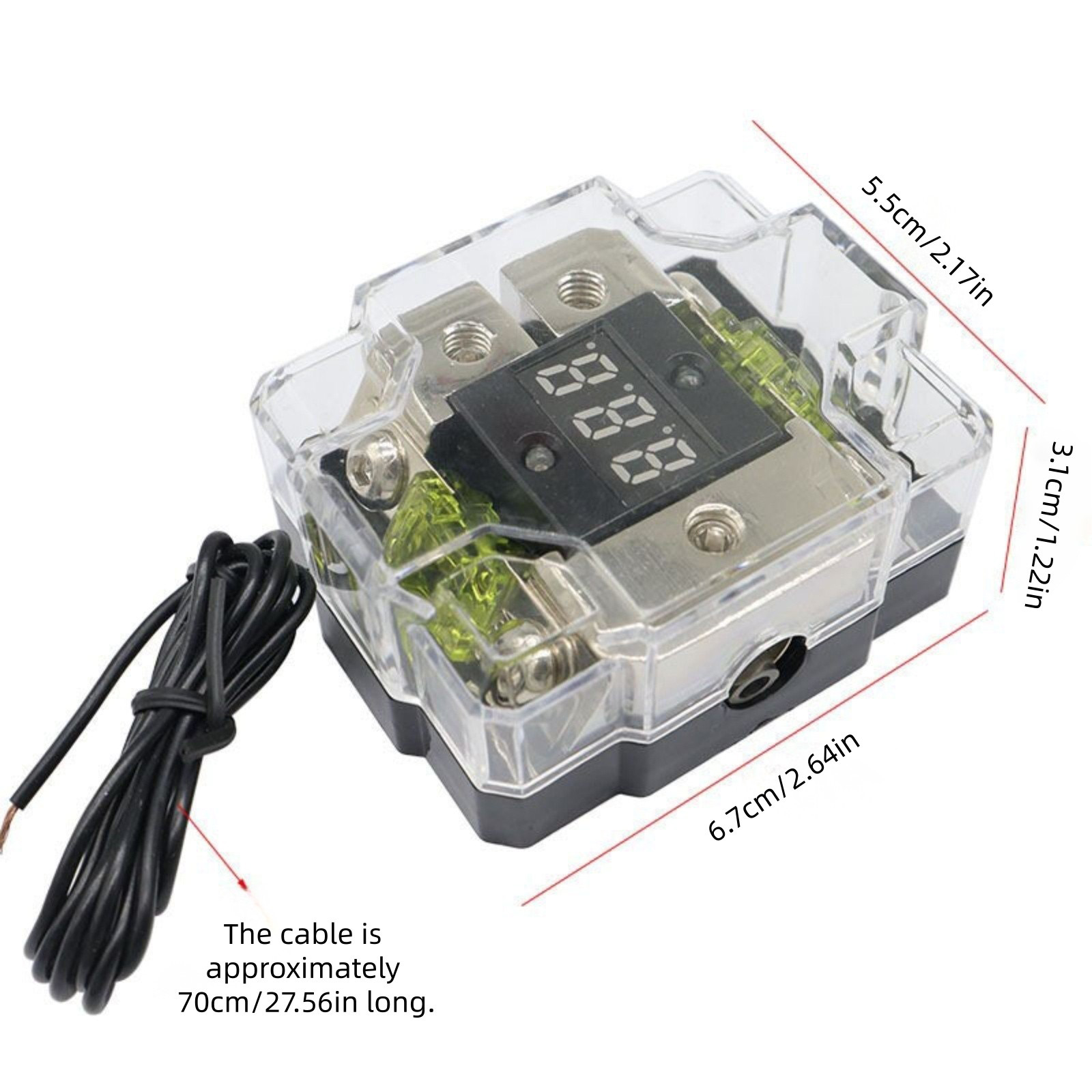 CSYANXING Car Audio Fuse Holder 100A 12V-24V Inline for Vehicles Boats Power Cutoff Protection Zinc Alloy Plastic Durable