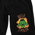 thumbnail image 2 of Marvel Kawaii Hulk Smash Men's Black Sleep Pajama Shorts-Large, 2 of 4
