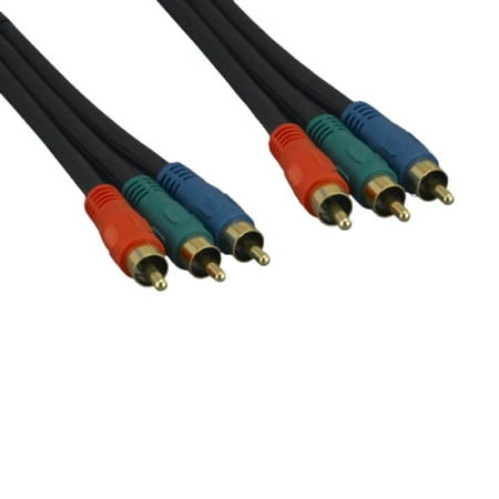 Component Video Cable Gold Plating - Kentek 12 Feet FT Premium 3 RCA RGB red green blue component video cable cord male to male M/M gold plated 75ohm coaxial