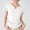 White, variant on Swuxness Women Short Sleeve Casual T Shirts, Spring and Summer Tops, Ladies V-Neck Solid Color Comfortable Fashion Slim Pullover Tee Black, S
