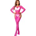 thumbnail image 1 of i&Shi Fishnet Bodysuits Backless, Nightout Sexy Bodystocking, Cutout Lingerie Neon Pink, 1 of 1
