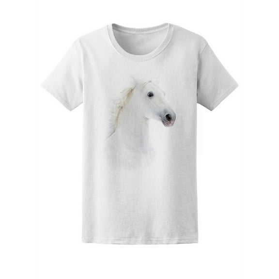Beautiful White Andalusian Horse T-Shirt Women -Image by Shutterstock, Female Small