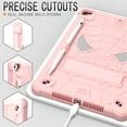 thumbnail image 3 of ELEHOLD Kids Case for iPad 9th/8th/7th Gen 10.2" 2021/2020/2019, Heavy Duty Rugged Cover with Foldable Kickstand Crossbody Shoulder Strap Pencil Holder Shockproof Case for iPad 10.2",Rosegold, 3 of 6