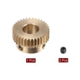 thumbnail image 4 of Uxcell 0.5 Mod 35T 8mm Bore 18mm Outer Dia Brass Motor Rack Pinion Gear with Screws, 4 of 6