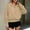 Khaki, variant on Women's Haf Zip Cropped Hoodies, Casual Long Sleeve Loose Pullover Sweatshirt Trendy Hooded Tops Blouses