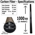 thumbnail image 4 of 2 Carbon Fiber Tube - 20mm x 18mm x 1000mm - 3K Roll Wrapped 100% Carbon Fiber Tube Glossy Surface, 4 of 8