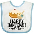 thumbnail image 3 of Inktastic Happy Hanukkah Dreidel Donut Boys or Girls Baby Bib, 3 of 4