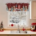 thumbnail image 2 of Christmas Gnome Valances for Windows, 54 x 18in, Squirrel Cat Xmas Tree Snowflake Red Plaid Rod Pocket Kitchen Valance Curtain Light Filtering Window Treatments for Living Room Bedroom, 1 Panel, 2 of 7