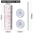 thumbnail image 3 of Pioneer Flower Floral Print Pattern 20oz Skinny Tumbler with Straw & Lid, Double Wall Vacuum Insulated Cup, Leak-Proof, Cup Holder Friendly, Hot 6H Cold 12H, 3 of 6