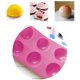thumbnail image 3 of Paquete de 3 moldes de silicona de media esfera de 6 agujeros para pasteles, gelatina, pudín, dulces, chocolates, fondant de silicona antiadherente para hornear pasteles de chocolate (rosa) JFHHH pequeña, 3 of 5