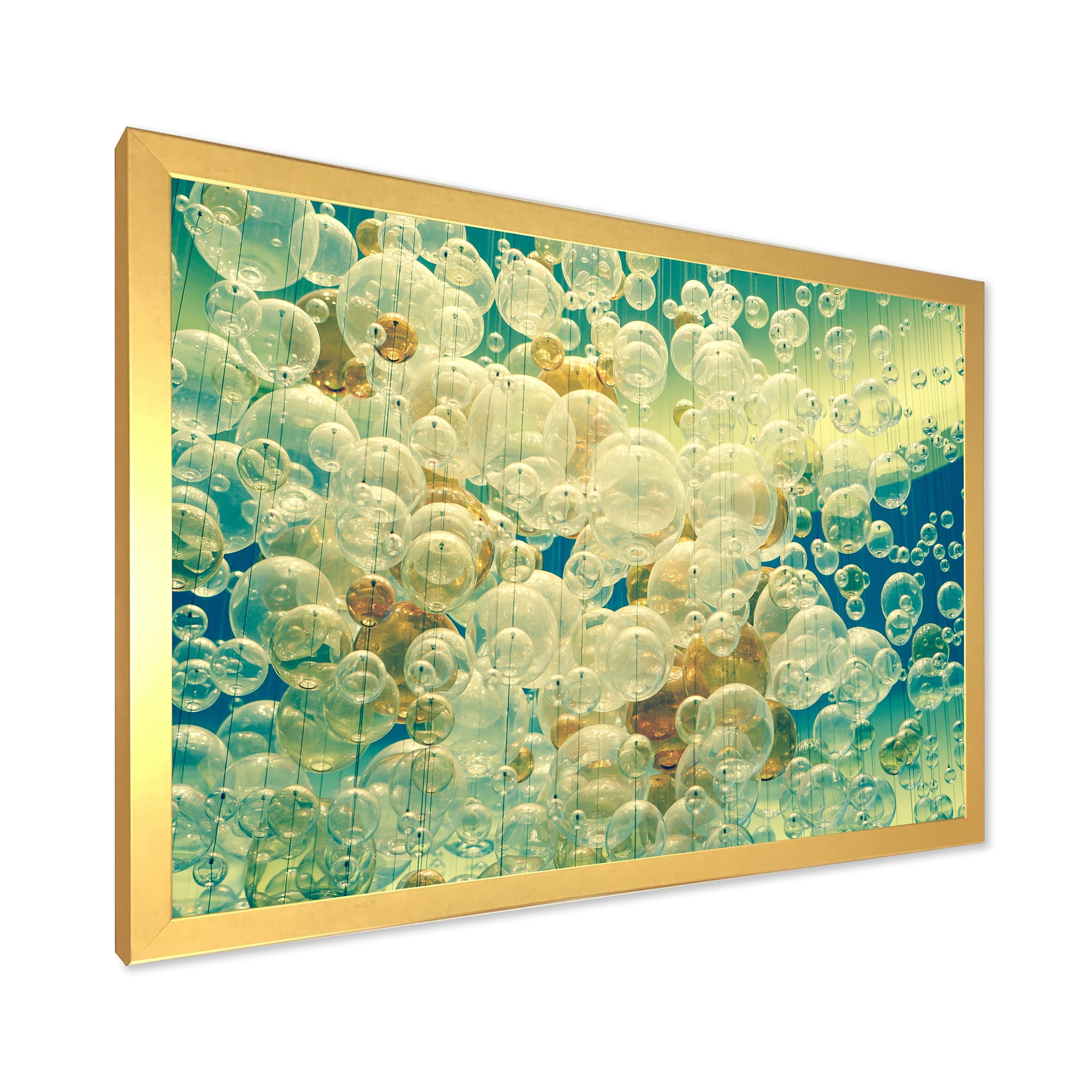 Designart 'Chandelier In The Form of Balls Abstract Art I' Modern Framed Art Print