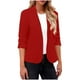 thumbnail image 1 of Blazer de moda para mujer, blusas de color liso, manga larga, cuello en V, chaqueta de traje informal, blusa de poliéster para mujer, 1 of 6