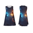 thumbnail image 7 of Naloa Red And Blue Fire Dragon C Print Women's Summer Spring Casual Beach Sundress,Vacation Sleeveless Tank Crewneck Loose Dresses, 7 of 7
