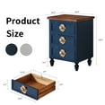thumbnail image 2 of MDQMD Blue Nightstand with 3 Drawers and Floral Knob,Wood End Table with Storage,Vintage Bedside Table for Bedroom, 2 of 7