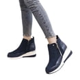 thumbnail image 4 of Caywon Womens Winter Warm Ankle Boots Plush Lined Wedge Heel Snow Booties Side Zipper Thick Sole Casual Shoes Botas de Invierno Mujer, 4 of 8