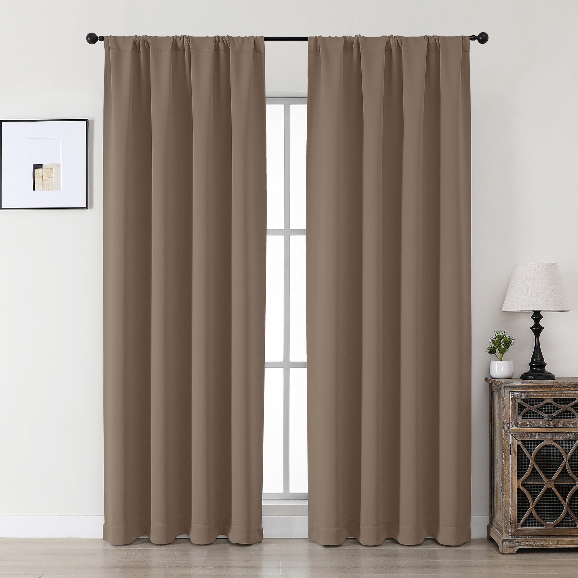 MKHILL Aether 40x84 Barley Blackout Curtains 2 Panels, 84 Inch Floor Length Panels for Living Room Bedroom, Thermal Insulated Drapes, Each 40" W x 84" L
