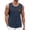 Navy, variant on Men's Summer Hawaiian Printed Surf Beach Tank Top, Casual Loose Breathable Sleeveless Shirt, Black, L