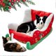 thumbnail image 1 of 2025 Christmas Sleigh Cat Bed Soft Plush Cozy Insulated Nest Holiday Themed Pet Bed, 1 of 5