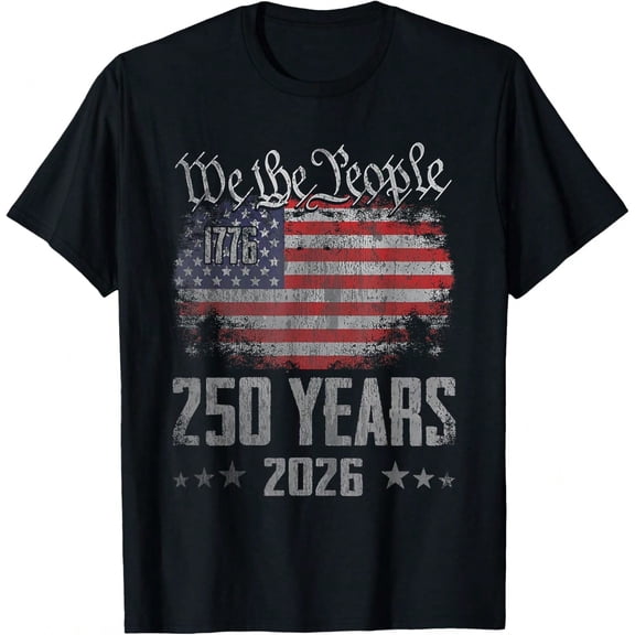 Men's We the People 1776 American Flag T-Shirt 250 Years 2026 Patriotic Graphic Tee