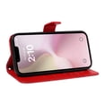 thumbnail image 4 of Dteck Pattern Case for iPhone SE4,Magnetic Leather Butterfly Floral Embossed Flip Case Card Slots Wallet Stand Cover with Wrist Strap for iPhone SE4,Red, 4 of 7