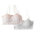 thumbnail image 2 of Antinious Kids Girls Stretchy Bralette Designed for Casual And Lightweight,Girls Sports Bras for Unparalleled ,Kids Girls 2PC Solid Color Fashion able Casual Bra,Gray,XS, 2 of 5