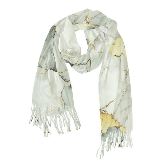 FORMRS Womens Scarf Winter Soft Long Big Warm Shawls Wrap Tassel Scarves, Gray Marble Pattern