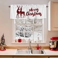 thumbnail image 2 of Kitchen Cafe Valance Curtain for Small Windows,Red Black Plaid Lattice Elk Deer Rod Pocket Short Valances,42x12in, 2 of 9
