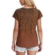 thumbnail image 3 of Camiseta de Manga Corta de las Mujeres de Cuello Redondo de Impresión Casual Top de las Señoras, Poliéster Ligero para el Hogar Diario Y Cómodo, 3 of 8