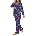 thumbnail image 2 of SCRAWLGOD Dog Paw Pajamas Womens Long Sleeve Button Up Pjs for Women Set Lounge V Neck Women Sleepwear Set Size 2XL Breathable Ladies 2 Piece Outfits, 2 of 7