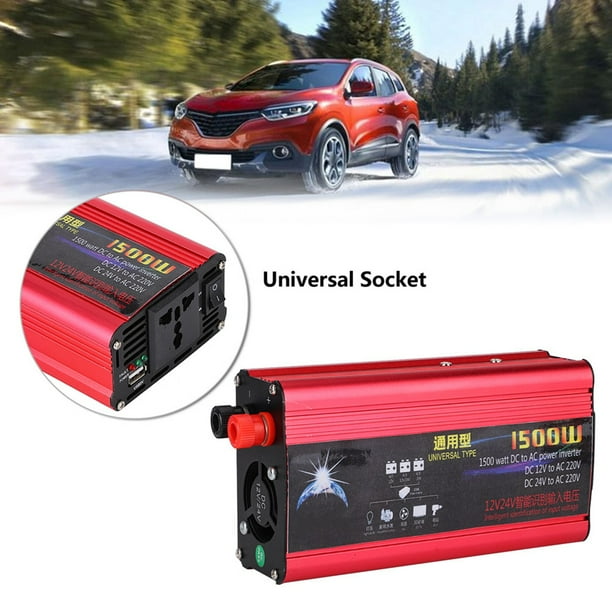 Adaptador Convertidor USB Para Coche, Inversor De Corriente Sinusoidal Modificada De 1500W