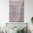 thumbnail image 4 of Peony Tapestry, Coming of the Spring Arrangement of Flowers on Pastel Blue Background, Wall Hanging for Bedroom Living Room Dorm Decor, 40W X 60L Inches, Baby Blue Pink and Green, by Ambesonne, 4 of 5