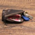 thumbnail image 3 of Genuine Leather Coin Purse Keypack Key Chain Holder Vintage Wallet Handmade Zipper Pocket Storage Bag Keyring Card Case Organizer, 3 of 4