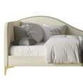thumbnail image 4 of Home Design Lorettta Upholstered Daybed with Sloped Back and High Arm, Nailhead Trim, Beige – Adult Guest Room, Bedroom, and Living Room, Easy Assembly, 4 of 5