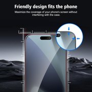 2 Pack iPhone 17 Pro Privacy Screen Protector, 9H Anti Spy Dark Tempered Glass Screen Protector for iPhone 17 Pro, Easy Installation, Bubble Free