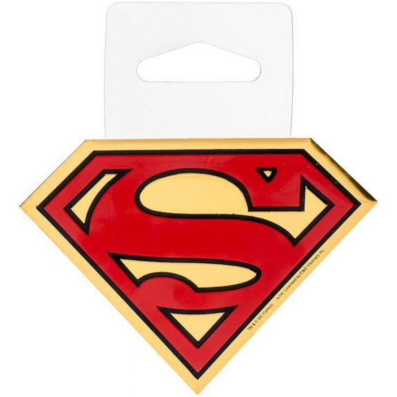 Dc Comics Licensed Heavy Duty Embossed Metal Sticker-superman Logo 2.75"x3.5"