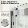 thumbnail image 3 of MCOCOD 56 to 60 in. W x 76 in. H Semi-Frameless Double Sliding Shower Door, 3/8" (10 mm) Clear Tempered Glass, Waterproof Bathroom Alcove Shower Doors with Handle, Brushed Nickel Finish, 3 of 12