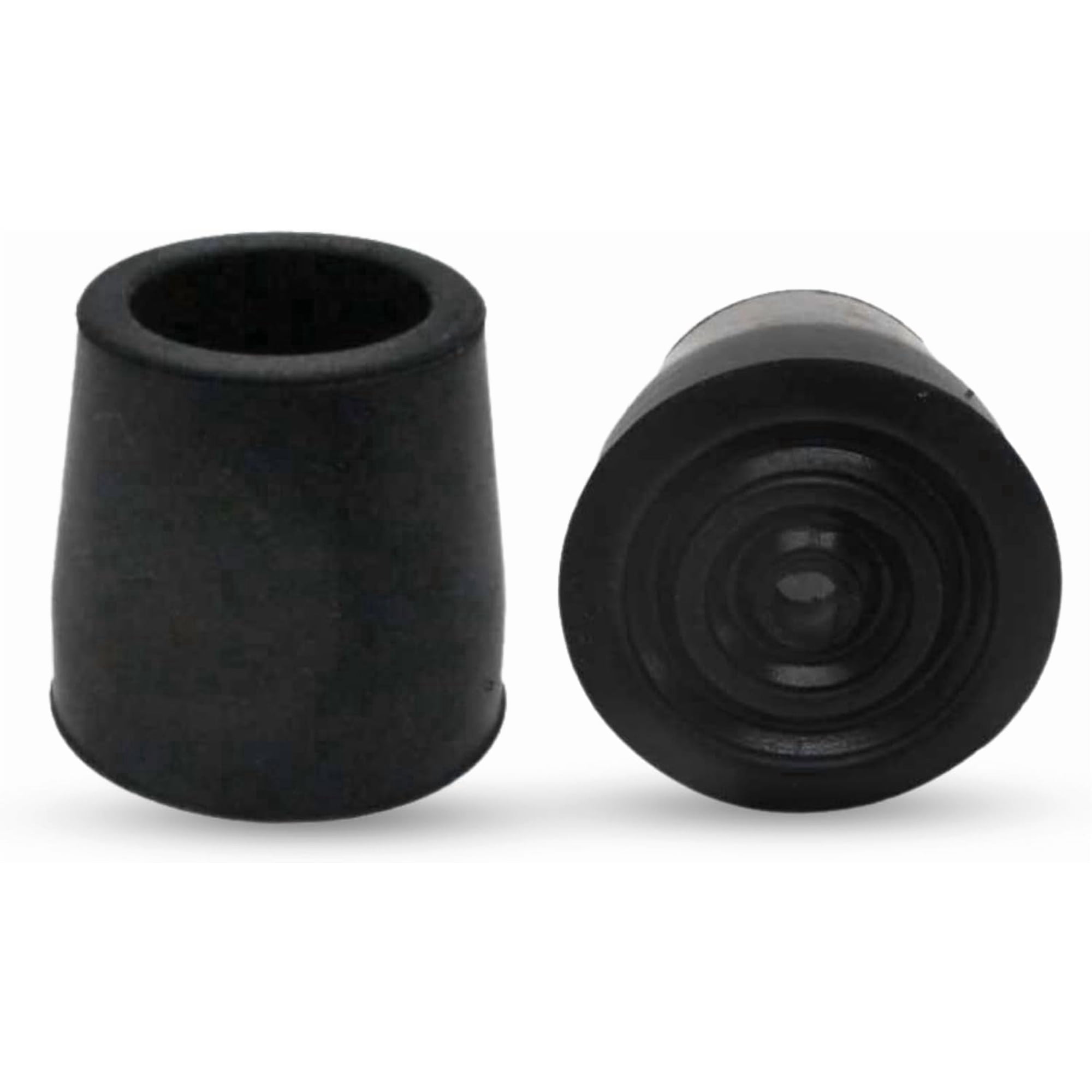Durable Cane Walker Tips (2-Pack) – 1" Rubber Tips with Metal Inserts for Improved Stability, Non-Slip, Shock-Absorbing Replacement for Safety and Comfort