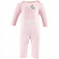 thumbnail image 3 of Hudson Baby Newborn Girl Cotton Coveralls, Some Bunny, 0-3 Months, 3 of 5