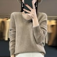 thumbnail image 2 of Breezora Women's Pure Wool V Neck Pullover Sweater Thermal Knit Base Layer for Cold Weather Casual Outfits S Size Khaki, 2 of 4